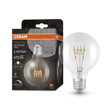 Osram LED Vintage 1906 Globe 95 Spiral Ultra Tynd DIM Klar E27 4,8W=40W